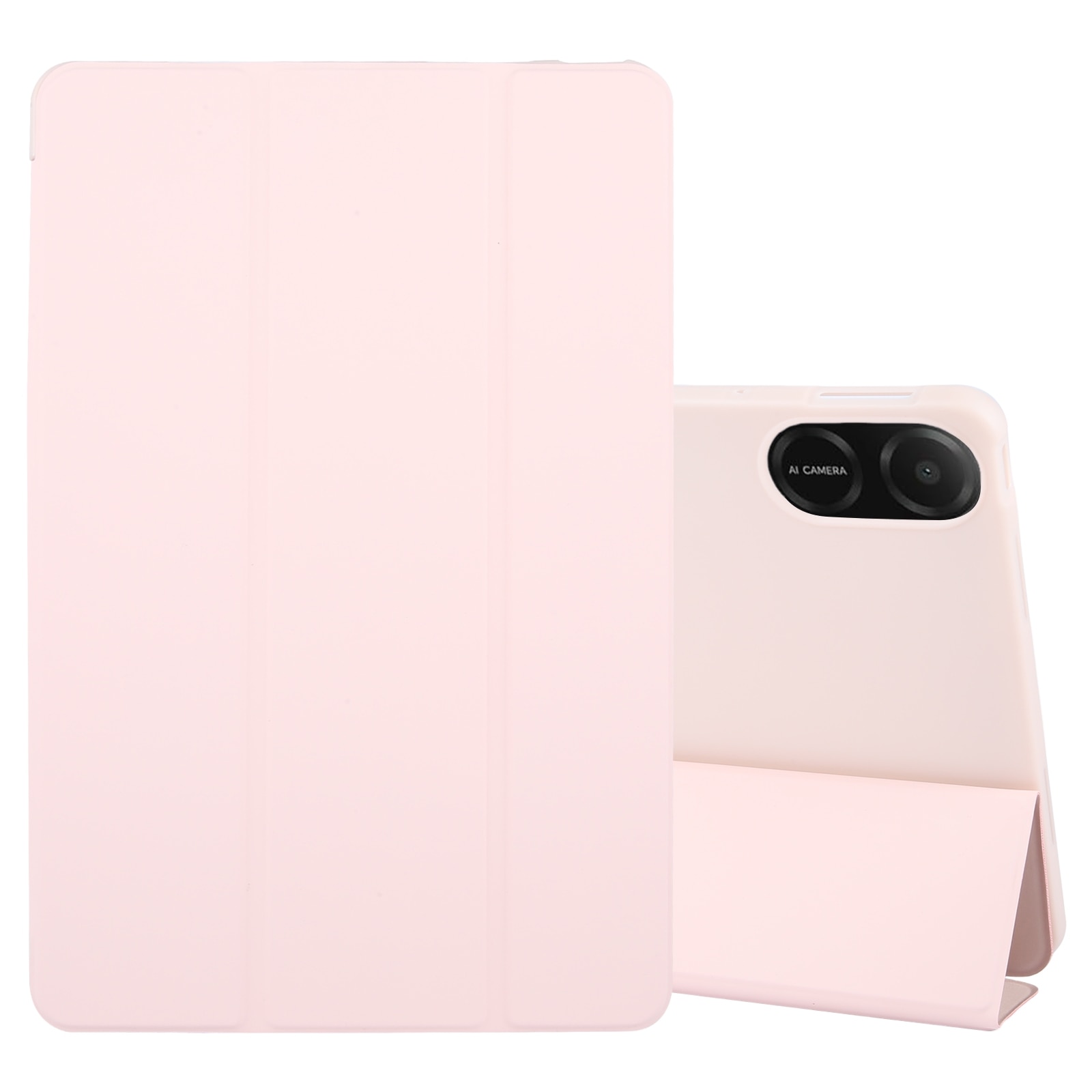 Husa tableta pentru Honor Pad X8a/X9, silicon piele, tip tri-fold, roz