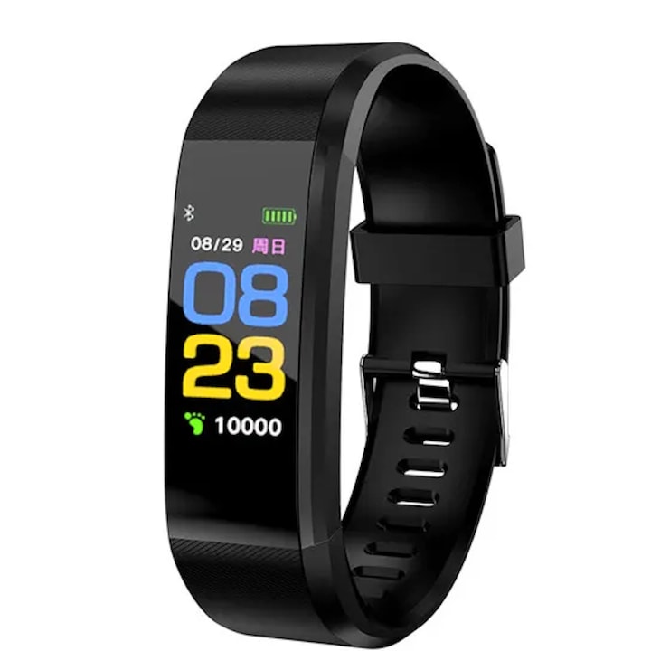 Bratara Fitness EasyFit idealSTORE, Ecran AMOLED 1.1 inch, Notificari Apeluri si Mesaje, Monitorizare Stare de Sanatate, 25 Moduri Sportive, Monitor Somn, Senzor Temperatura, Monitor Ritm Cardiac, Curea din Silicon Antialergic, Rezistent la Apa