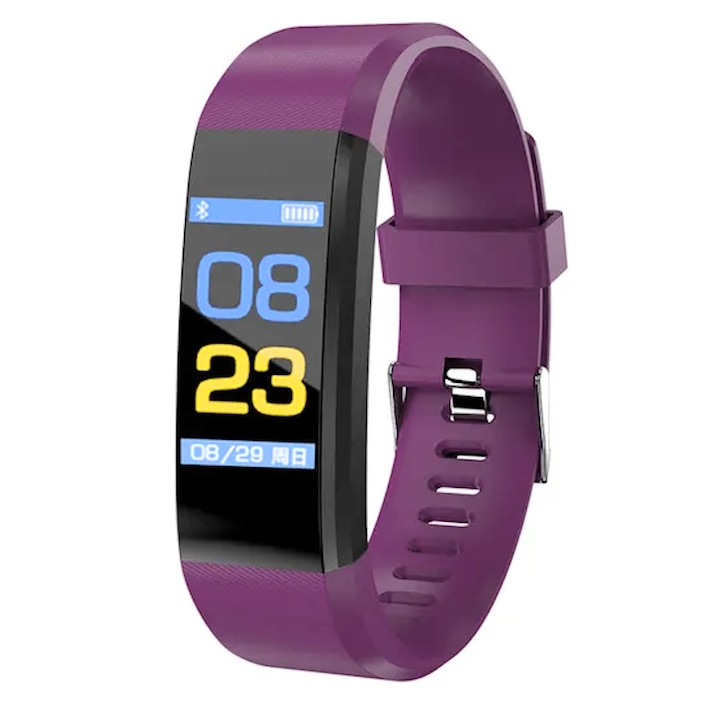 Bratara Fitness XiaBYD idealSTORE, Ecran OLED, Waterproof, Monitor de Ritm Cardiac, Ecran Tactil, Afisare Parametrii de Sanatate, Reamintire Sedentarism, Monitor Somn, Functie WeChat, Activare Camera de la Distanta, Bratara Silicon Neagra