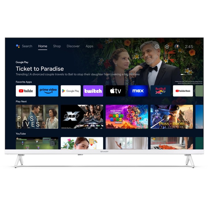 Televizor LED Sharp 80 cm 32" 32FH2EW, HD Ready, Smart TV, WiFi, CI+