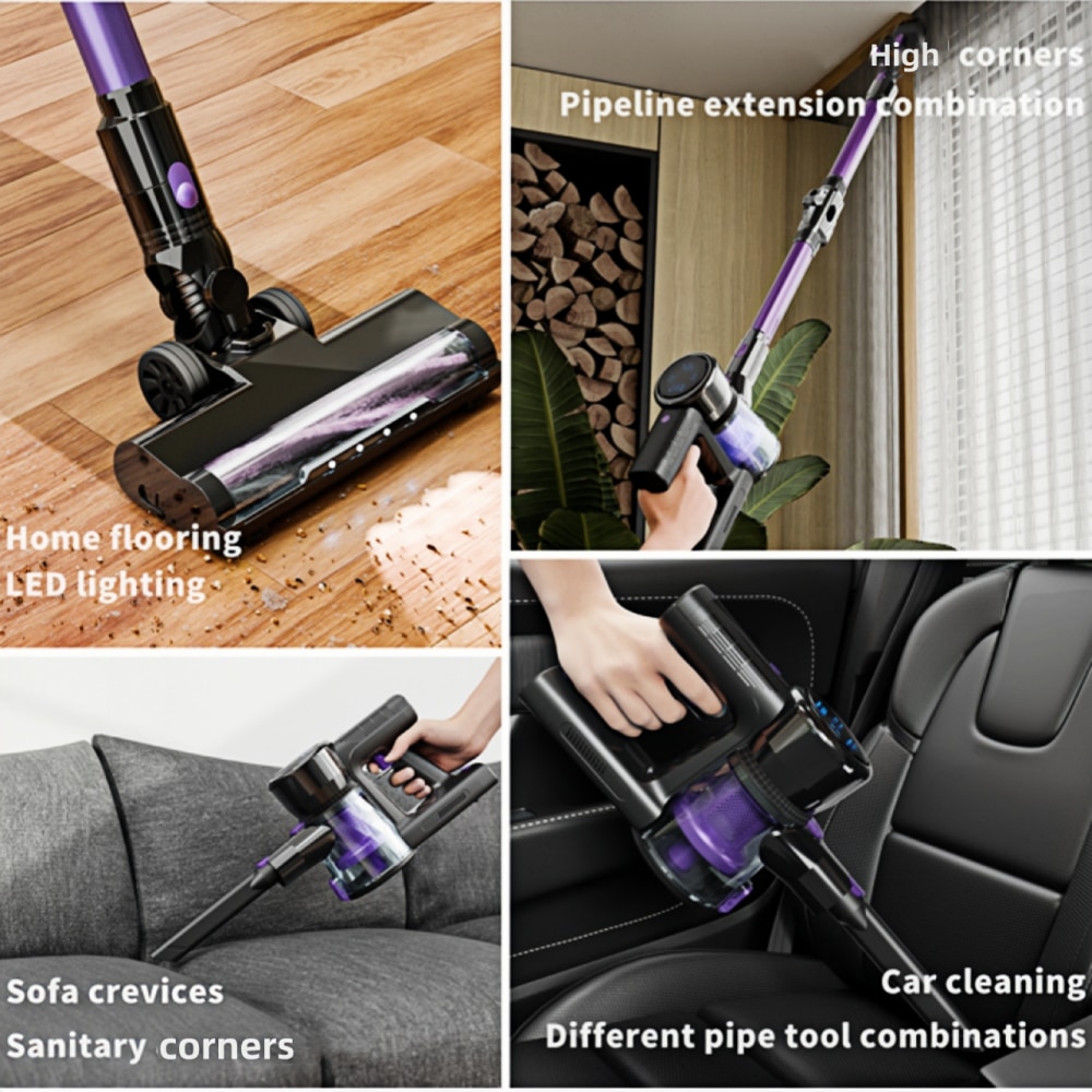 Aspirator vertical, 22Kpa, 250W, reglare cu 3 viteze, conducta de aer cu filtru cu 6 straturi, potrivit pentru lucrarile de curatare casnica, violet
