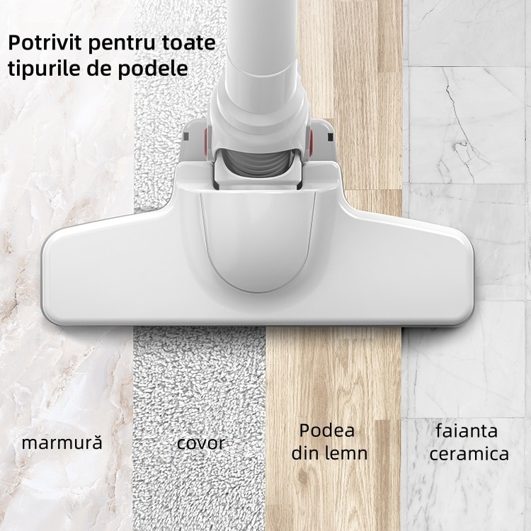 Aspirator vertical, 400 W, 14 KPa, capacitate butoi de praf de 800 ml, lungime cablu 5 m, filtrare cu cinci straturi de inalta eficienta, protejeaza-ti sanatatea, alb