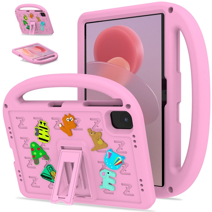 Husa tableta pentru Honor Pad X8a / X9 2024, model Cartoon Sparrow EVA anti-soc, roz