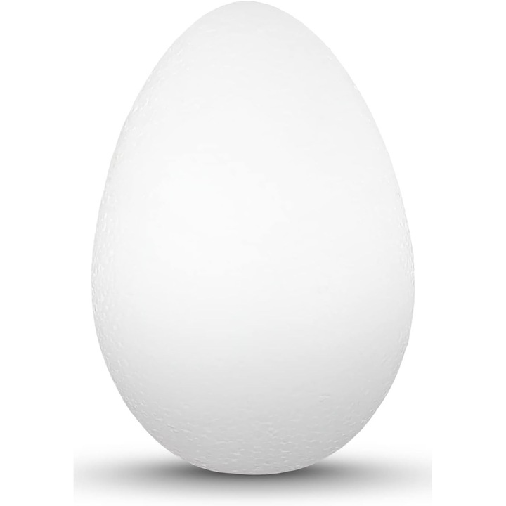 Set Oua Pentru Decorat, Netuno, Polistiren, 8 cm, Decoratiuni De Paste, Ideale Pentru Lucrari manuale Si Artistice, Pentru Decorarea Casei, Gradinite Si Scoli, Alb, 10 buc