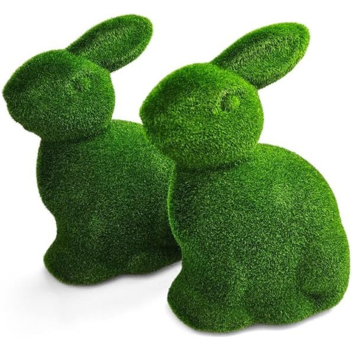 Set Bucati Figurine Decorative De Paste, Netuno, Iepuri De Primavara Flocked 16 cm, Iepurasi Verzi Din Polistiren, Accesorii Pentru Decor, Ideal Pentru Proiecte De Craft, Verde, 2 buc