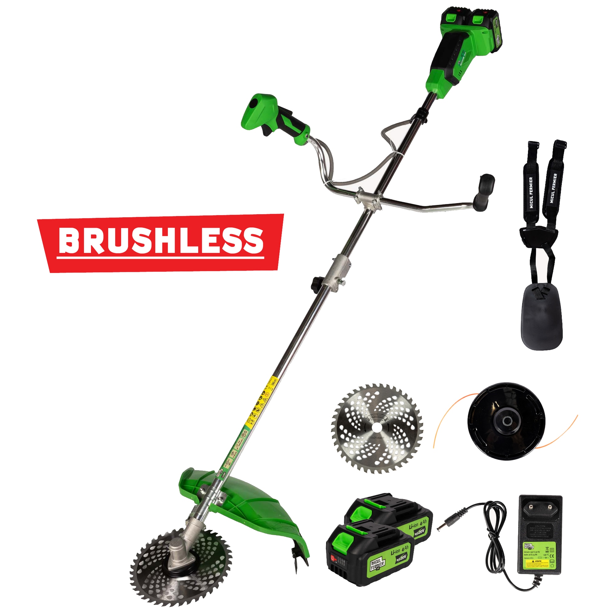 Motocoasa (Trimmer) electrica Micul Fermier 2x20V, 2 acumulatori