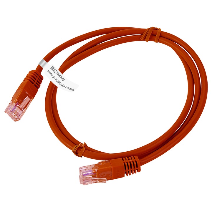 Cablu de retea UTP Cat5e, 1.5 metri, rosu