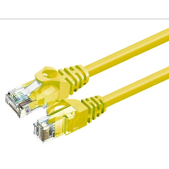 Cablu retea Zoy ZCR2Y Ethernet Cat. 6A, UTP, lungime 2m, mufat 2xRJ45, Galben