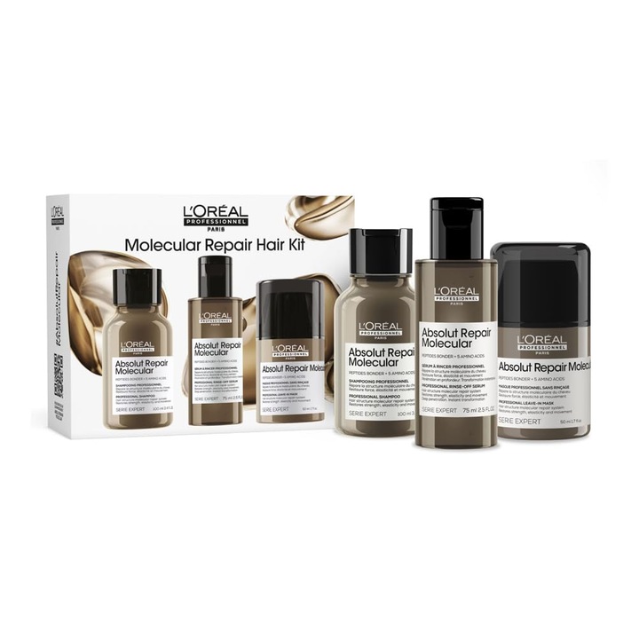 L'Oreal Professionnel Absolut Repair samponkészlet, 100ml + öblítő szérum, 75ml + nem kiöblítendő, 50ml, zsíros haj helyreállítására