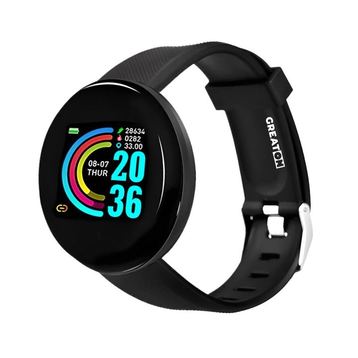 GREATON Okos Fitnesz Karkötő, IP65 Vízállóság, Bluetooth 4.0, Oled Színes Érintőképernyő, Fekete Szín