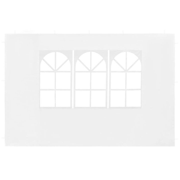 Perete lateral pentru pavilion, cu fereastra, WR-SW002, PVC, alb, 295 x 195 cm