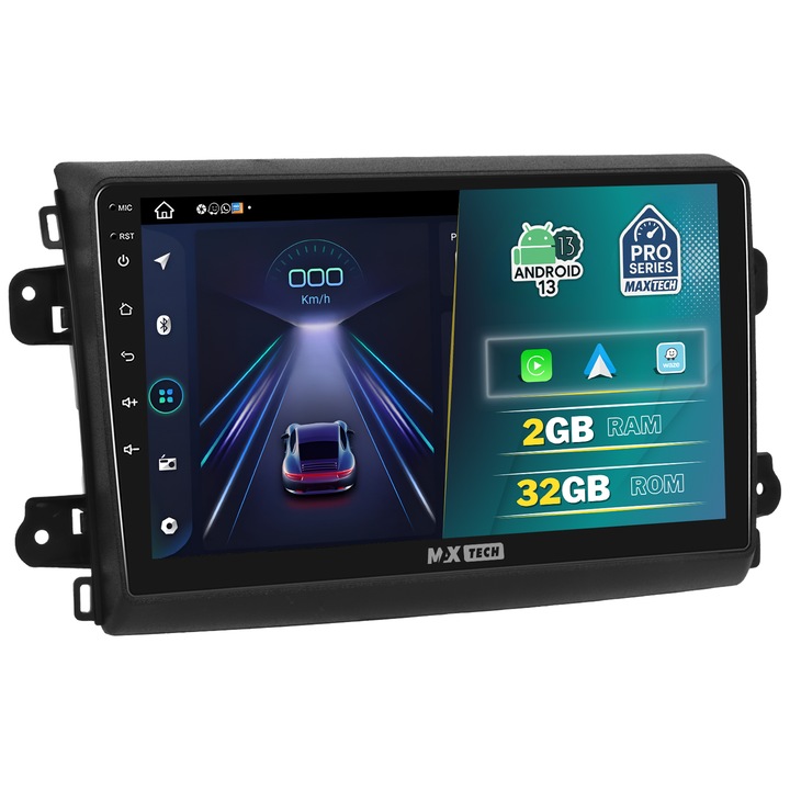Fiat Ducato 2015-2021 navigációs rendszer, MaxTech Pro Series, 2 GB RAM 32 GB ROM, Carplay és Android Auto, 9" HD érintőképernyő, GPS, Wifi, Bluetooth, Rádió, USB, EQ, DSP, Waze, Youtube, Google Play