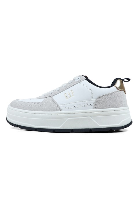 GAP, Маратонки от еко кожа с лого, Бял