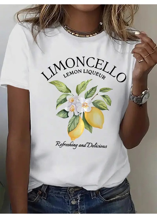 Limoncello női póló, fehér, S