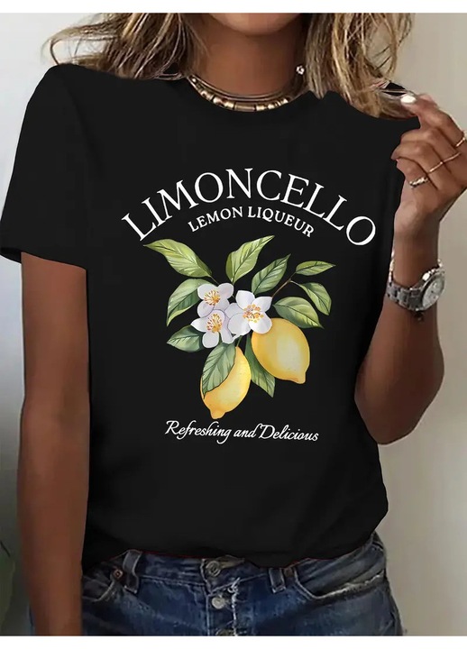 Limoncello női póló, fekete, S