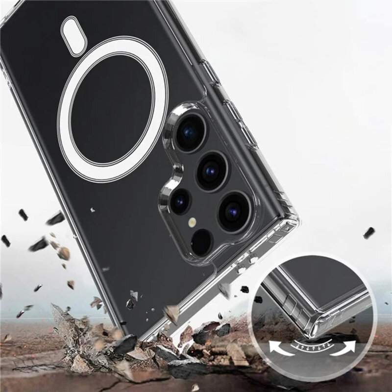Husa compatibila cu Samsung Galaxy S25 Ultra, Magsafe, Antishock, Transparent, Atlas