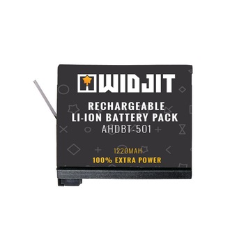Acumulator de inlocuire Widjit, 1220 mAh, comptabil cu GoPro Hero 5/6/7 Black Edition Acumulator de inlocuire Widjit, 1220 mAh, comptabil cu GoPro Hero 5/6/7 Black Edition