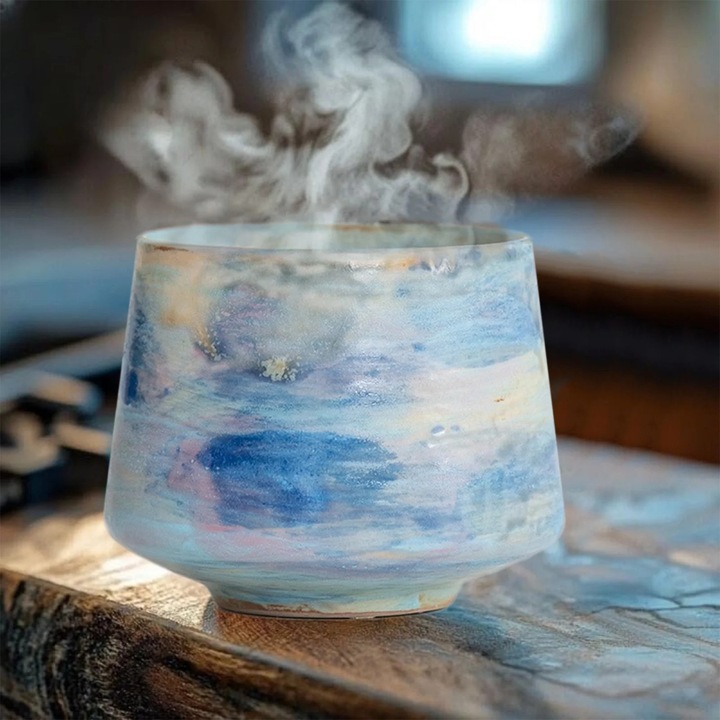 YANYXR többszínű kerámia bögre 8x9.5cm kristály meditációs design