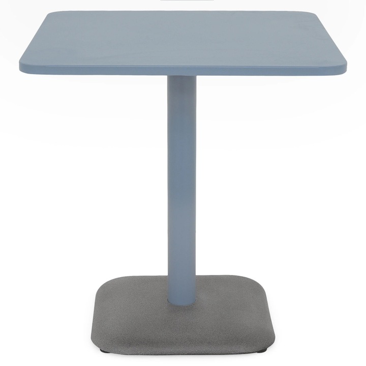 Masa patrata gradina/terasa, Maison Mex VICENTE, L.70 l.70 H.72,5 cm, albastru/gri