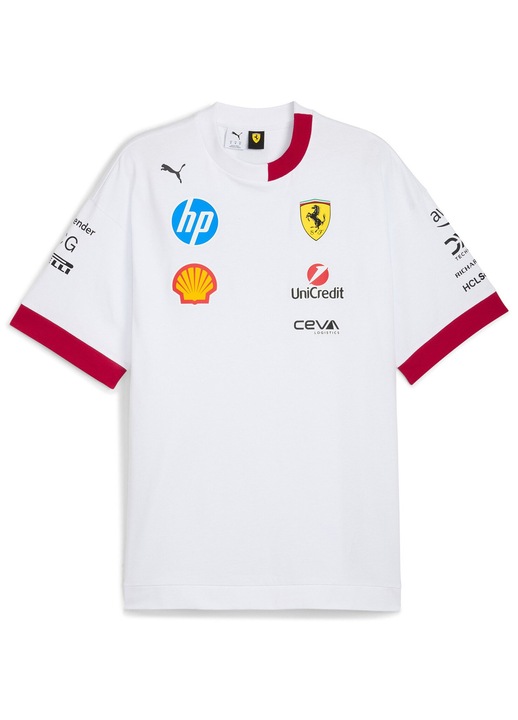 Тениска Puma Scuderia Ferrari Drivers Oversized 2025, Памук, Бял, XL
