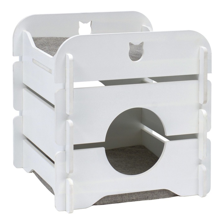 Casuta pentru pisici Catit Vesper Cottage – Alb – 50 × 50 × 49 cm