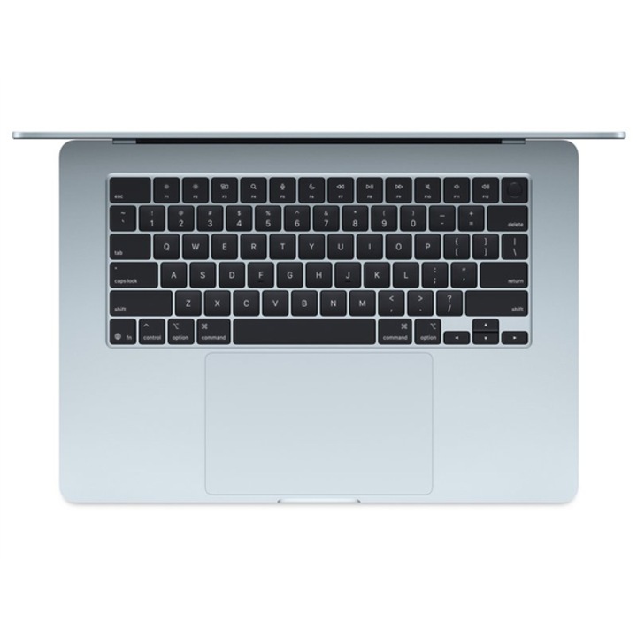 Laptop Apple MacBook Air 15 (Procesor Apple M4 (10-core CPU), 15.3" Liquid Retina, 16GB, 512GB SSD, Apple M4 10-core GPU, Mac OS, Layout INT, Albastru deschis)