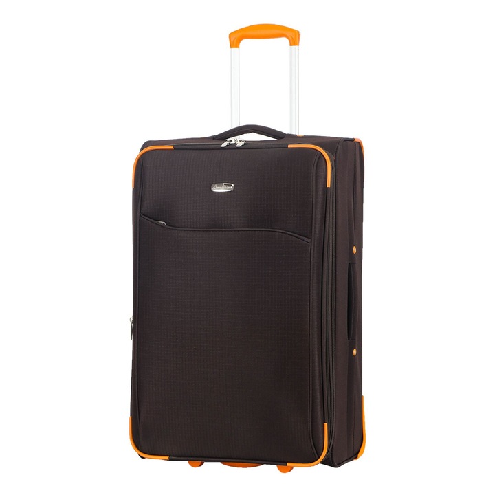 Troler mare extensibil Madisson SW233, 72x44.5x25 cm, +30% capacitate, bagaj de cala, poliester, 2 roti, maro