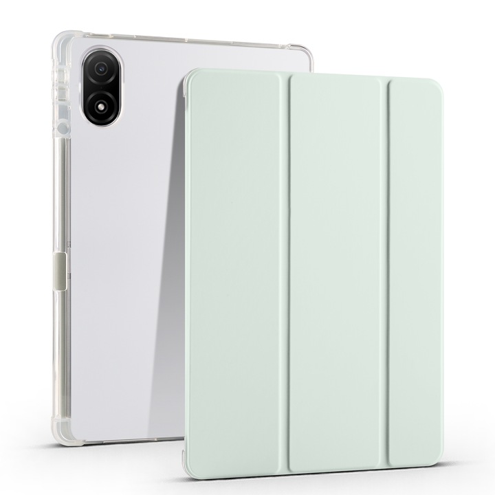 Калъф за таблет Honor Pad V8 Pro, прозрачна TPU кожа, интелигентно 3-сгъване, автоматично заспиване/събуждане, защита от надраскване, светлозелен
