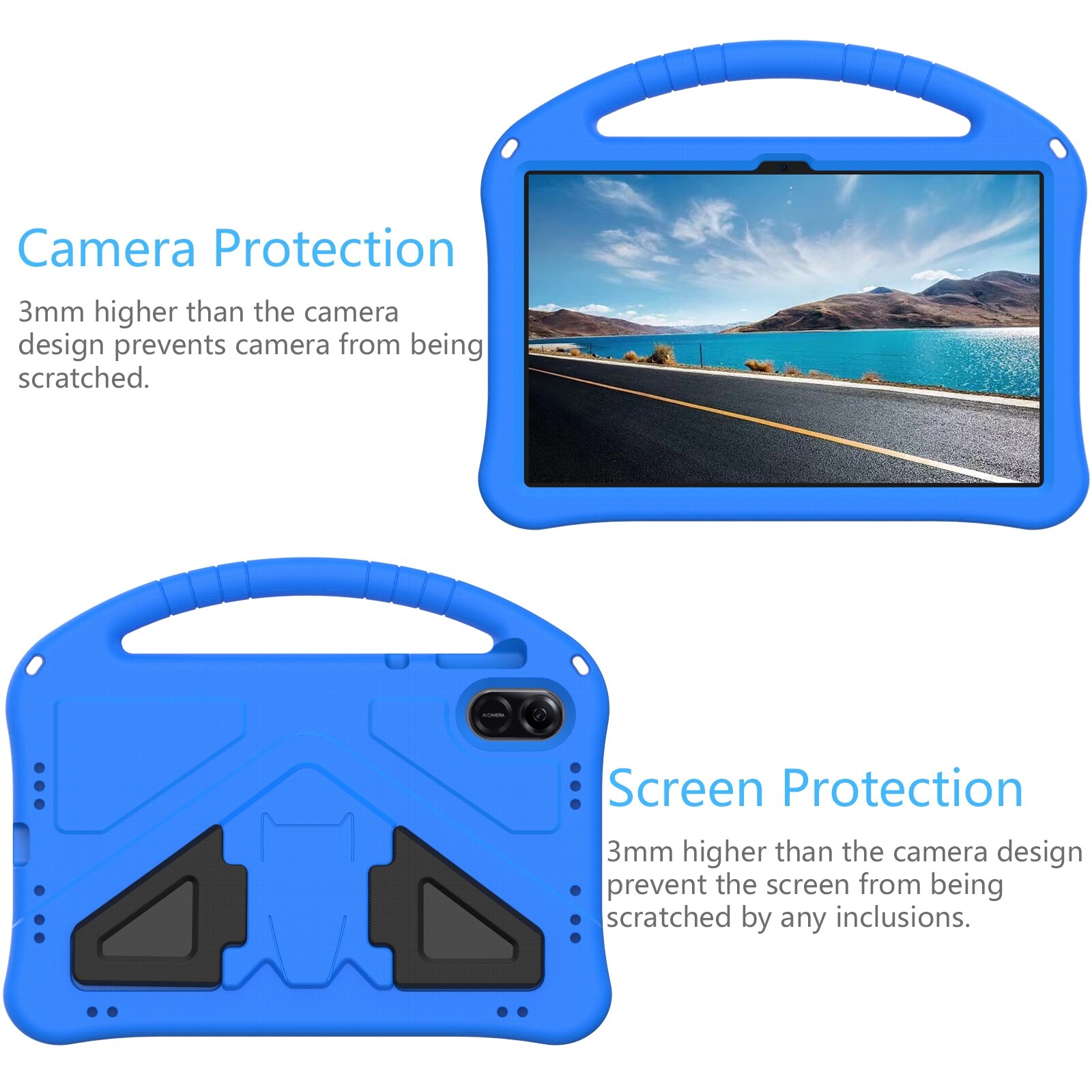 Husa tableta pentru Honor Pad X9, EVA anti-soc + suport, albastru
