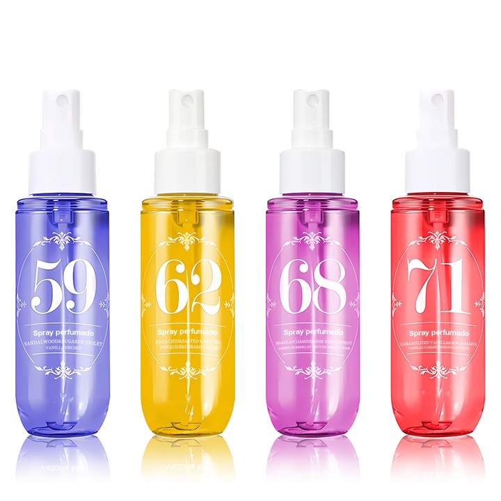 Set spray de corp parfumat, Spray de corp Sol de Janeiro, Spray Parfumat pentru Par si Corp, Spray Parfumat pentru femei, 4 x 90 ml