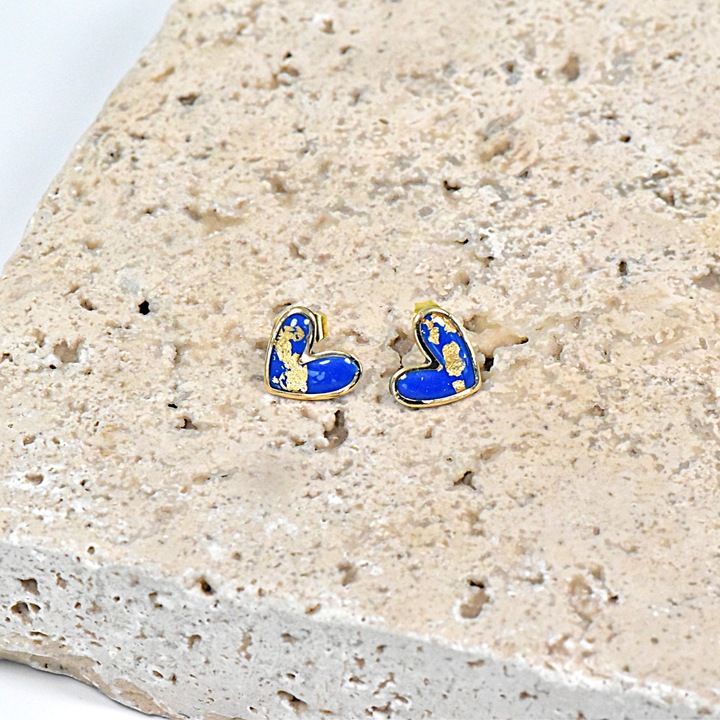 Cercei Demi, Auriu, Albastru