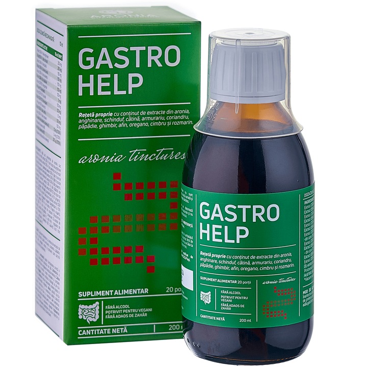 Gastro Help 200ml — 12 gyógynövényből és szupergyümölcsből álló egyedi formula, amely támogatja az emésztést és a bélrendszer egészségét
