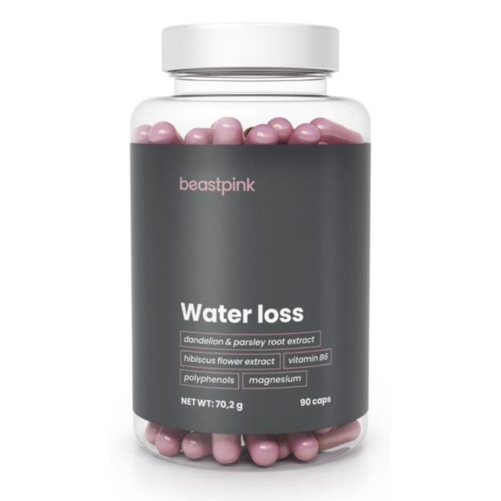 Supliment alimentar pentru retentie de apa si picioare grele, BeastPink Water Loss 90 cps