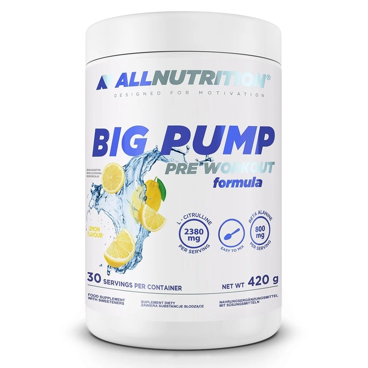 Pre Workout Allnutrition Big Pump Pre-Workout, Lamaie, 420g, pre-antrenament, pompa