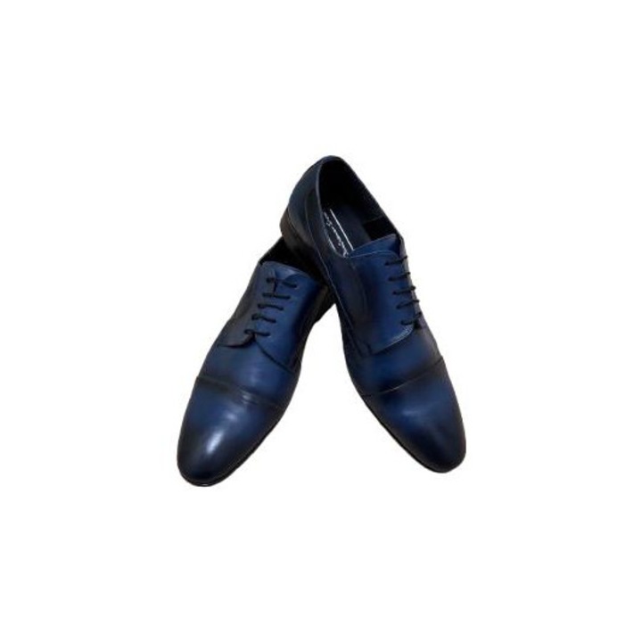 Férfi cipő, Valódi bőr-1591, Tengerészkék