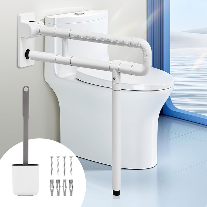 YUCHENGTECH WC kapaszkodó, 70 cm, 250 kg teherbírás, rozsdamentes acél és ABS, falra szerelhető, csúszásmentes, fehér színű