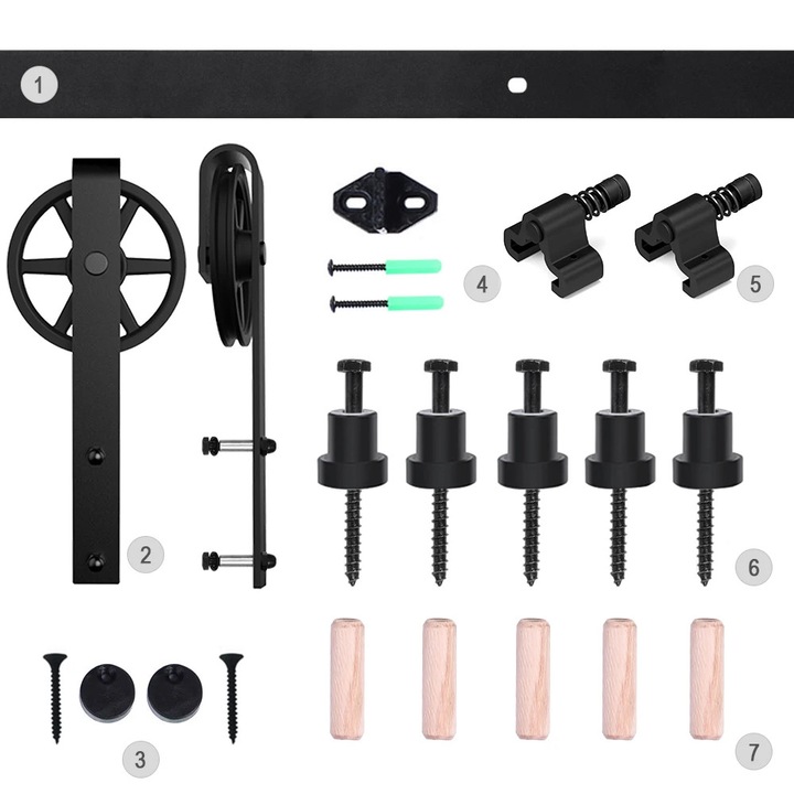 Sistem usa culisanta CCJH, otel carbon, 200x23cm, capacitate 120kg