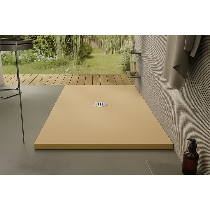 Cada dus model SAHARA 90x100 Mineral Compozit CREM Marfil