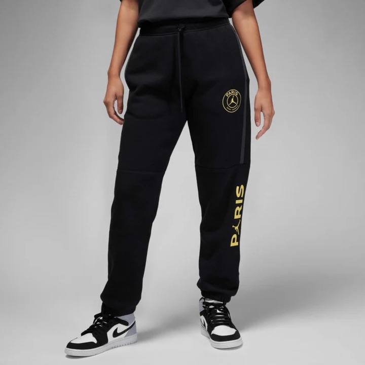 Pantaloni de trening Nike Performance JORDAN X PARIS ST GERMAIN negri/galbeni pentru femei, marimea S