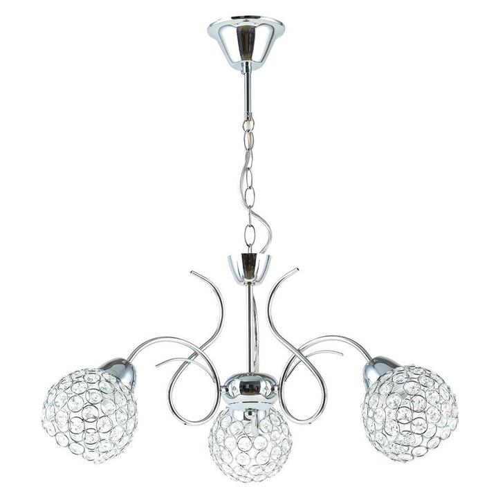 Candelabru Din Cristal, Howhomely, Crystal Iii, 80x60 cm, Multicolor, Material Otel Cromat, Cristale De Sticla, Stil Glamour, Putere Lumina 60 W, Grad De Protectie IP20