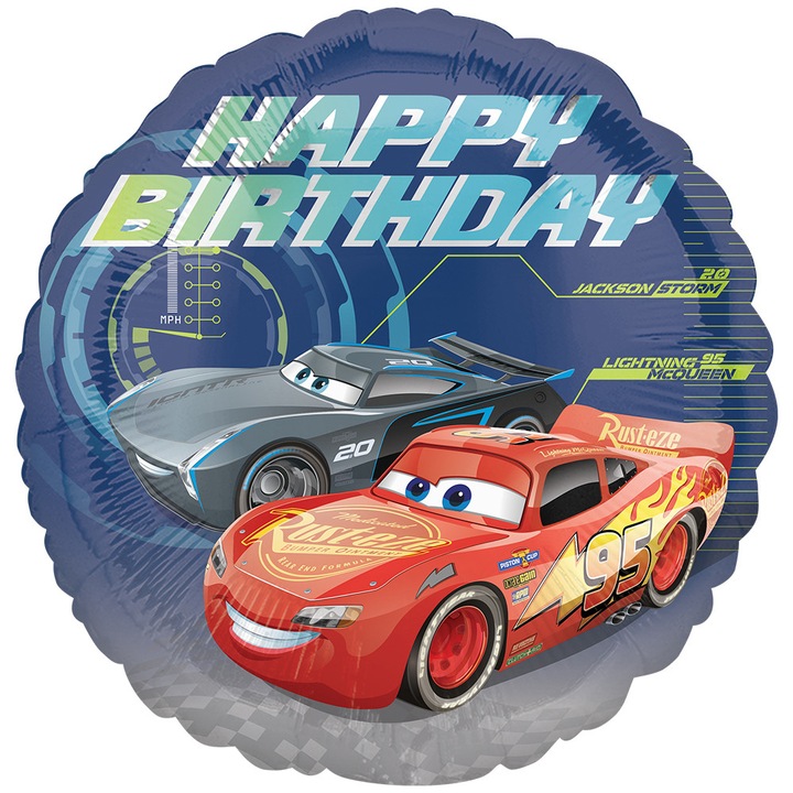 Balon Folie Cars 3 Happy Birthday 43cm 3536601