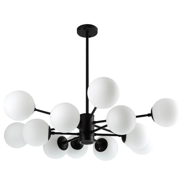 Полилей Luminara, 12 глобуса, черен, 12xE27