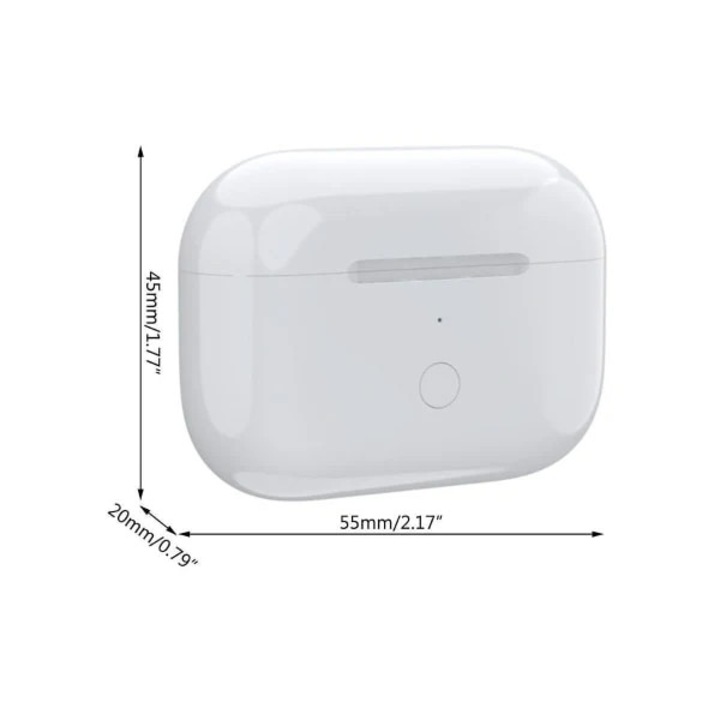 Резервен калъф за Airpod Pro, 660mAh, стойка за безжично зареждане, бял