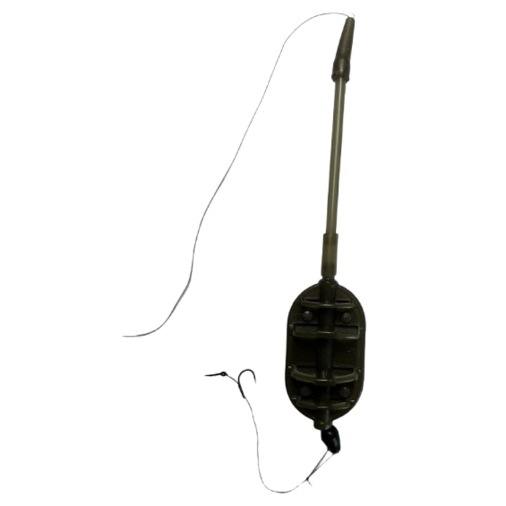 Монтаж за фидер BzStore Method, Кука Guru Super XS № 12, Срязване 7.5 см, Method L, Въдица за дълго кастиране, 50GR