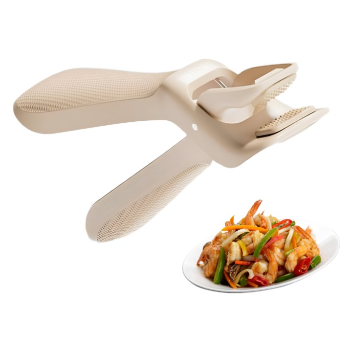 Cleste pentru Boluri Oale si Tigai, din ABS si Silicon, Extindere, Termorezistent, SOL, Bej