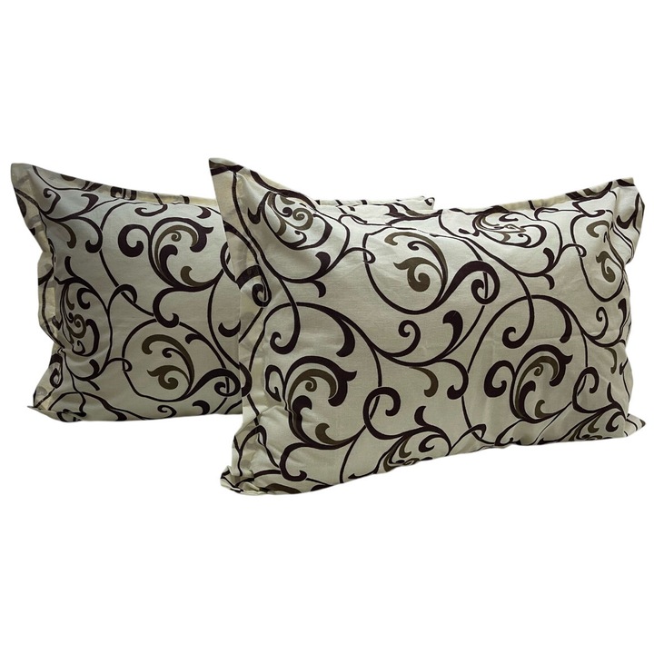 Set doua huse de perna, culoare ivoire/crem, din colectia "Arabesque by Liz Line", 50X70cm din bumbac - SP50/70295