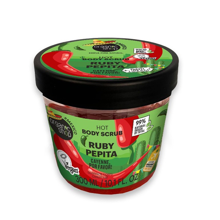 Testradír Organic Shop Ruby Pepita Cayenne borssal, Por Favor, 300 ml