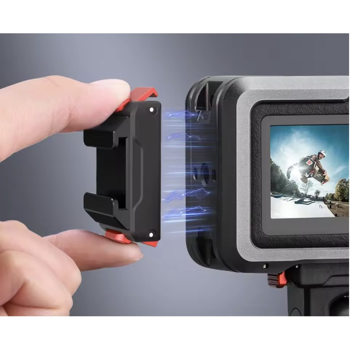 Adaptor Quick Release Cold Shoe pentru DJI Osmo Action 5/4/3, aluminiu