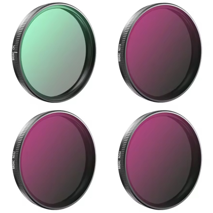 4 darabos BRDRC szűrőkészlet DJI Osmo Action 3, 4, 5 PRO kamerákhoz - CPL, ND16, ND32, ND64