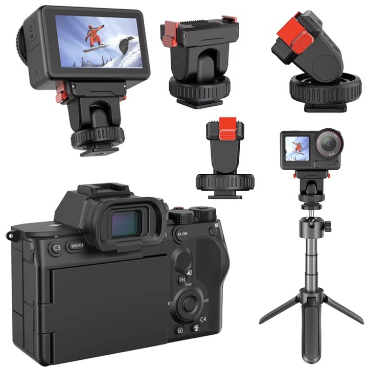 1/4 hüvelykes adapter DJI Osmo Action 5 Pro/4/3/2 kamerához, állítható, masszív